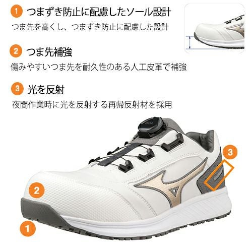 ミズノ オールマイティ SU51L BOA 安全靴 防塵【まもる君】