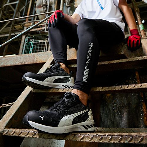 プーマ安全靴#64.409 26.5cmグライドブラックディスクロー PUMA GLIDE DISC LOW グライド ディスク ロー 安全靴【まもる君】