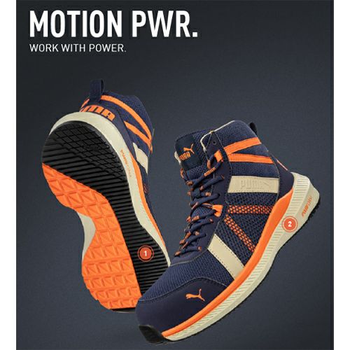 PUMA RIVAL BLUE 安全靴 軽量 クッション ハイカット【まもる君】