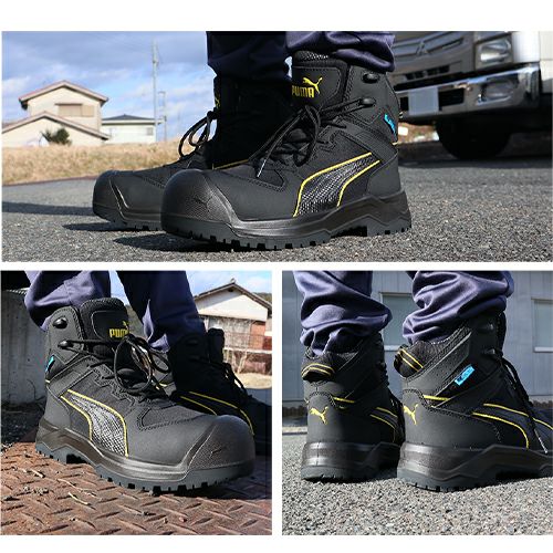 PUMA ROCK HD CTX MID 安全靴 クッション 防水 幅広【まもる君】