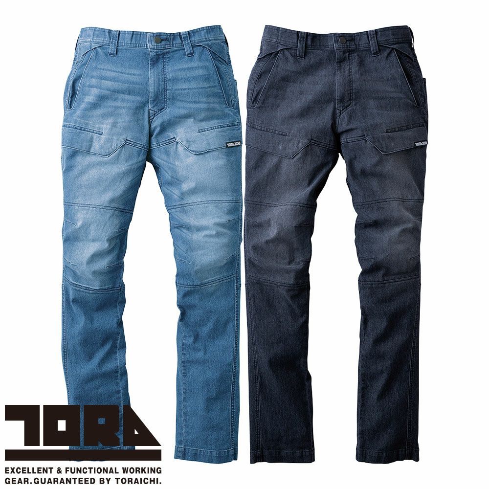 作業服 デニム 寅壱 TORA デニムカーゴパンツ 8923-219 作業着 春夏