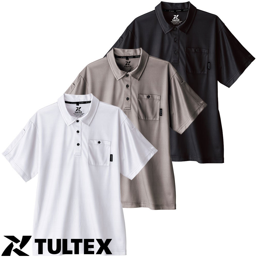 アイトス TULTEX 珪藻土配合半袖ドライポロシャツ 通気【まもる君】