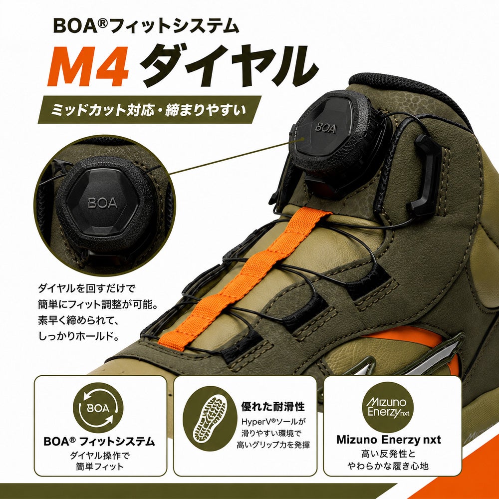ミズノ オールマイティ HV 73M BOA 安全靴 ハイカット【まもる君】